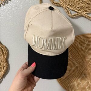 Beige and Black 'Mommin' Cap